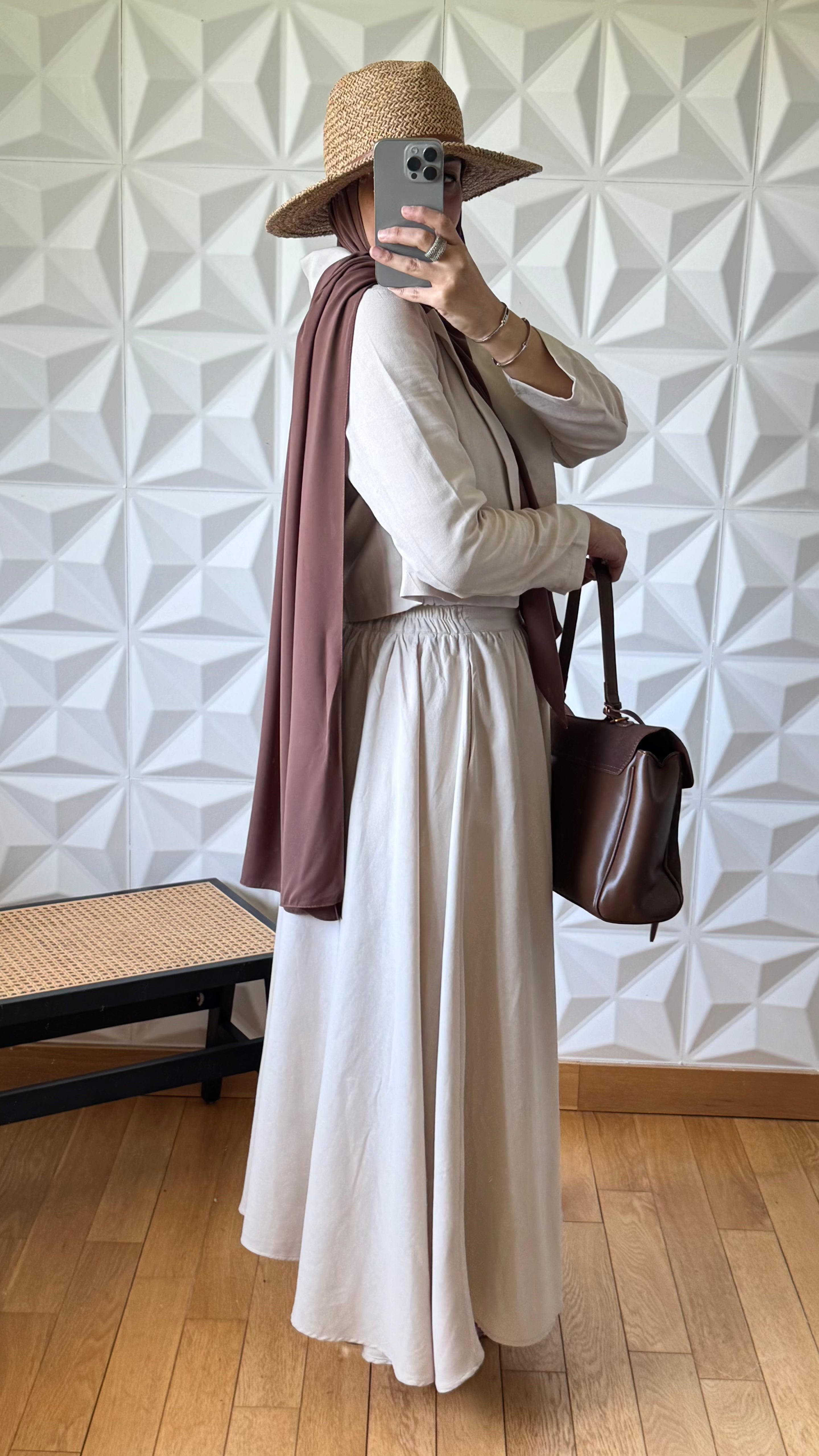 Ensemble Tailleur Lin Veste coupe carré et Jupe à volants - Rose