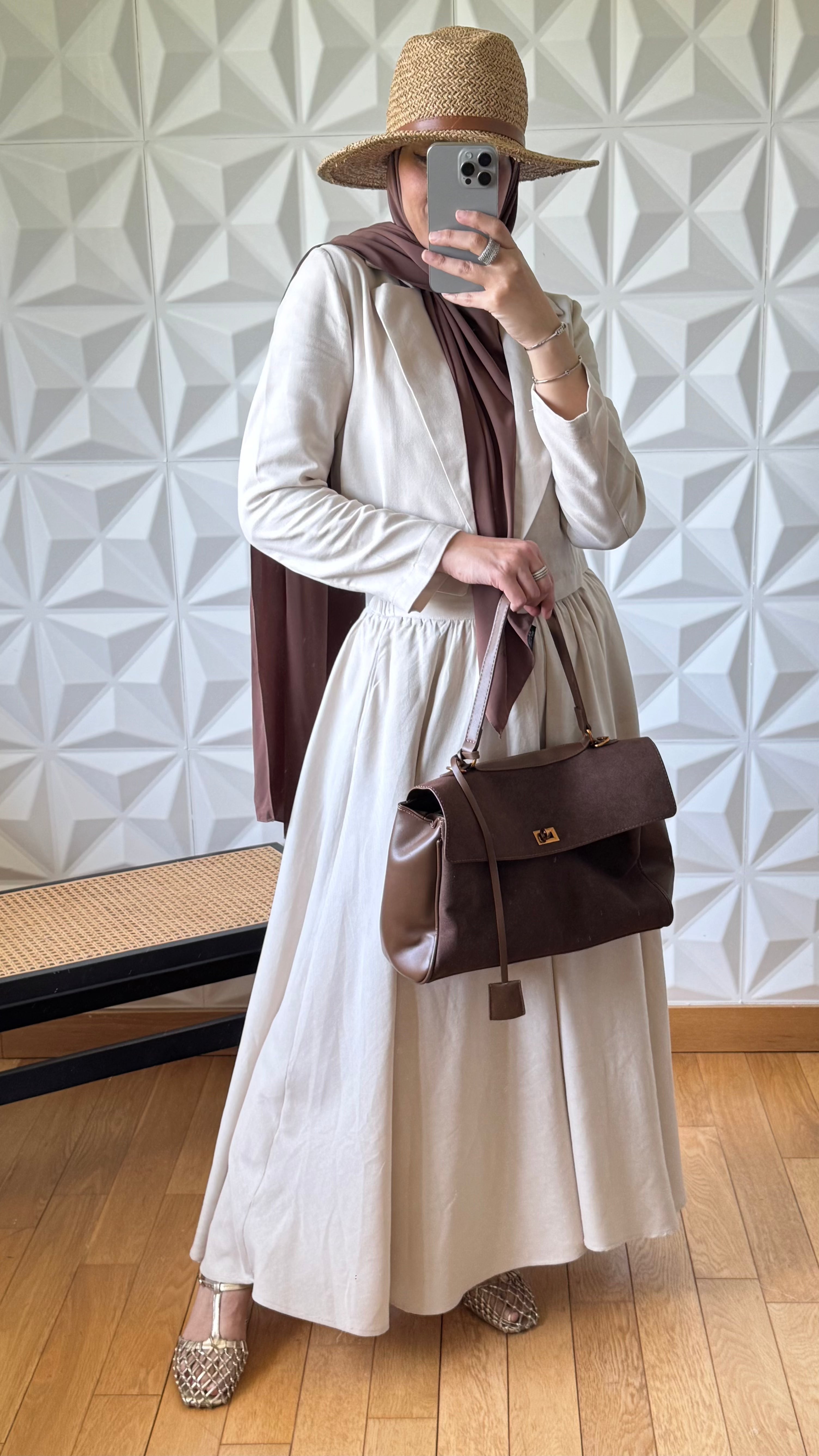 Ensemble Tailleur Lin Veste coupe carré et Jupe à volants - Rose