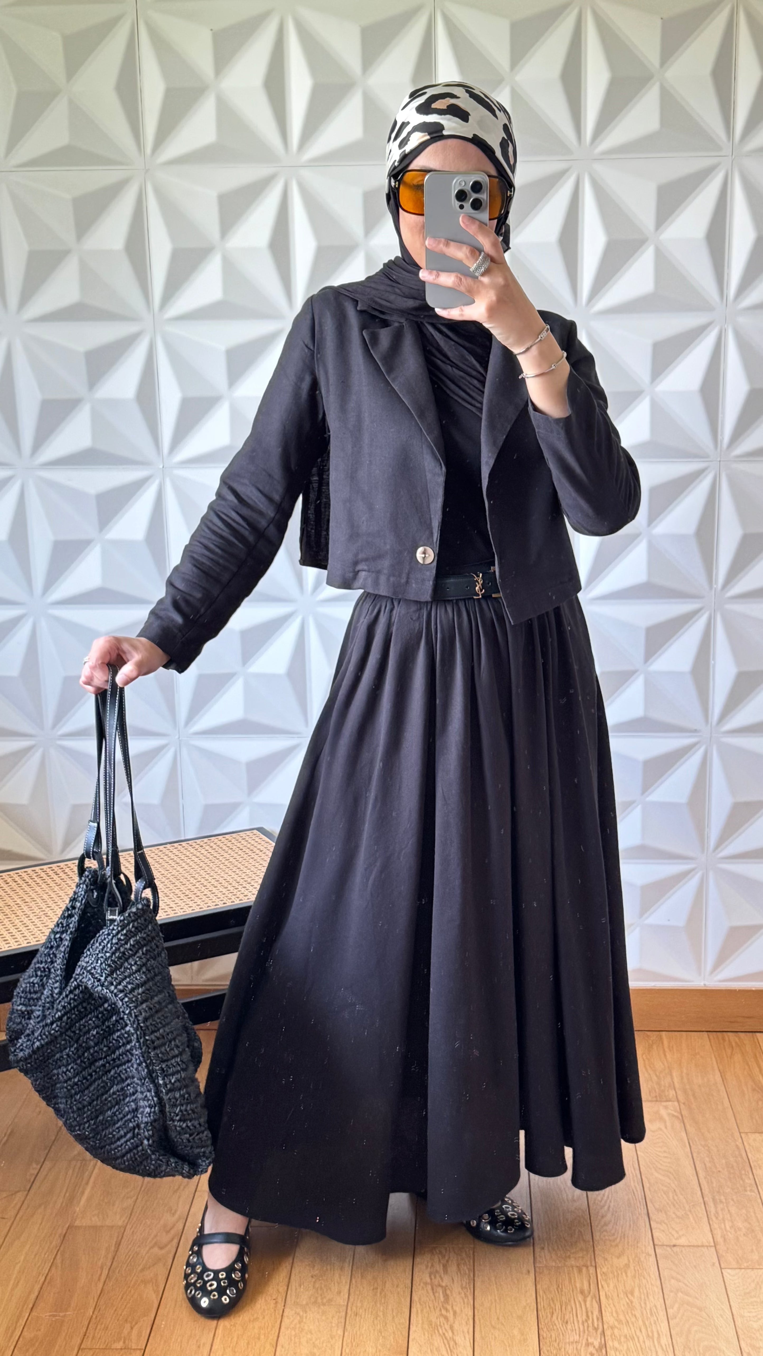 Ensemble Tailleur Lin Veste coupe carré et Jupe à volants - Rose