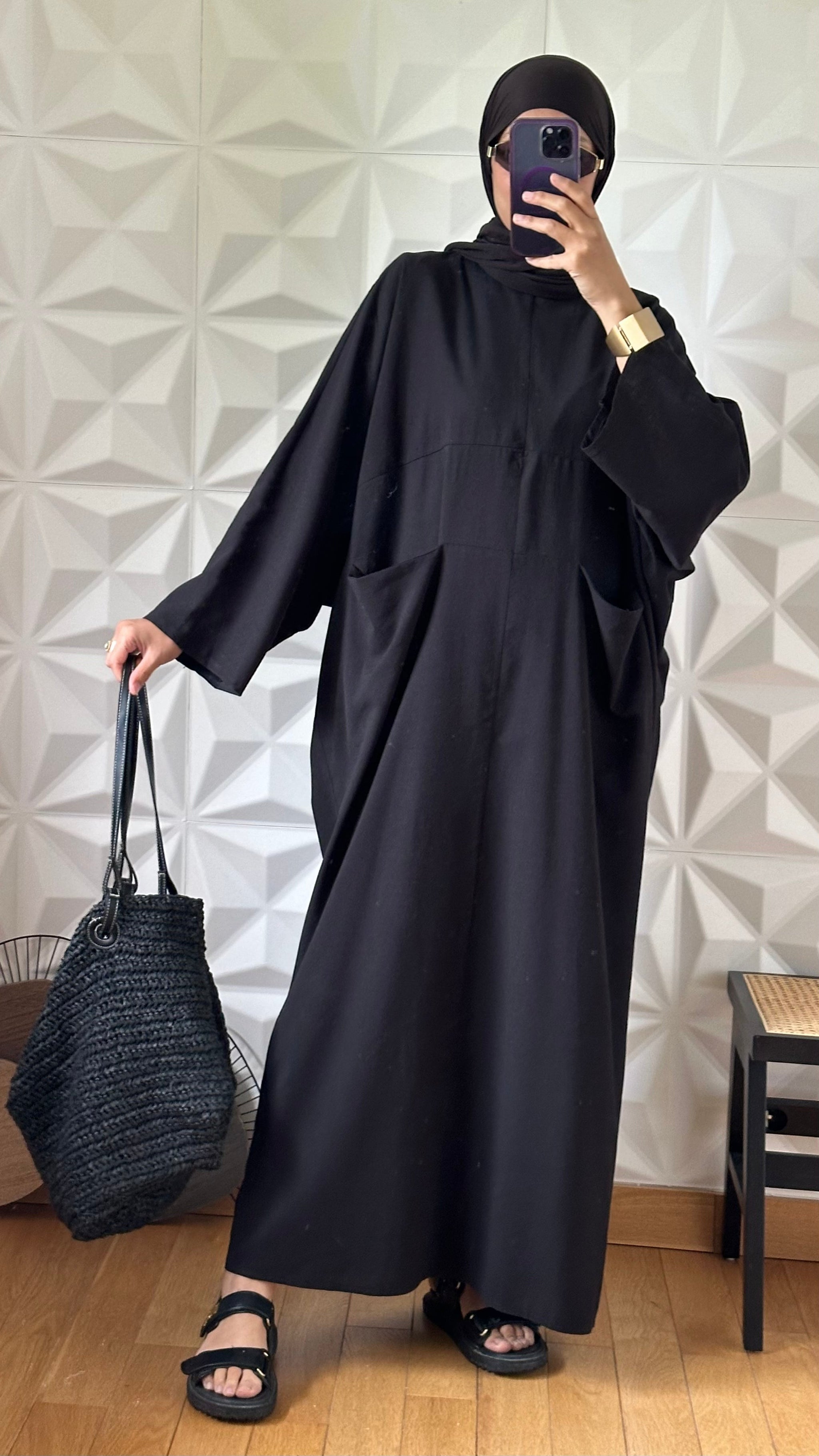 Robe sweat oversize en Lin à poches