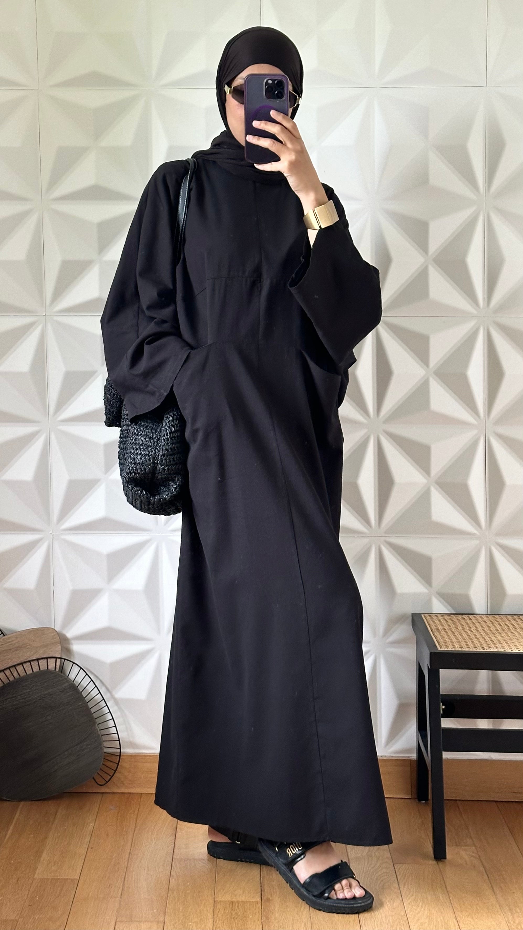 Robe sweat oversize en Lin à poches